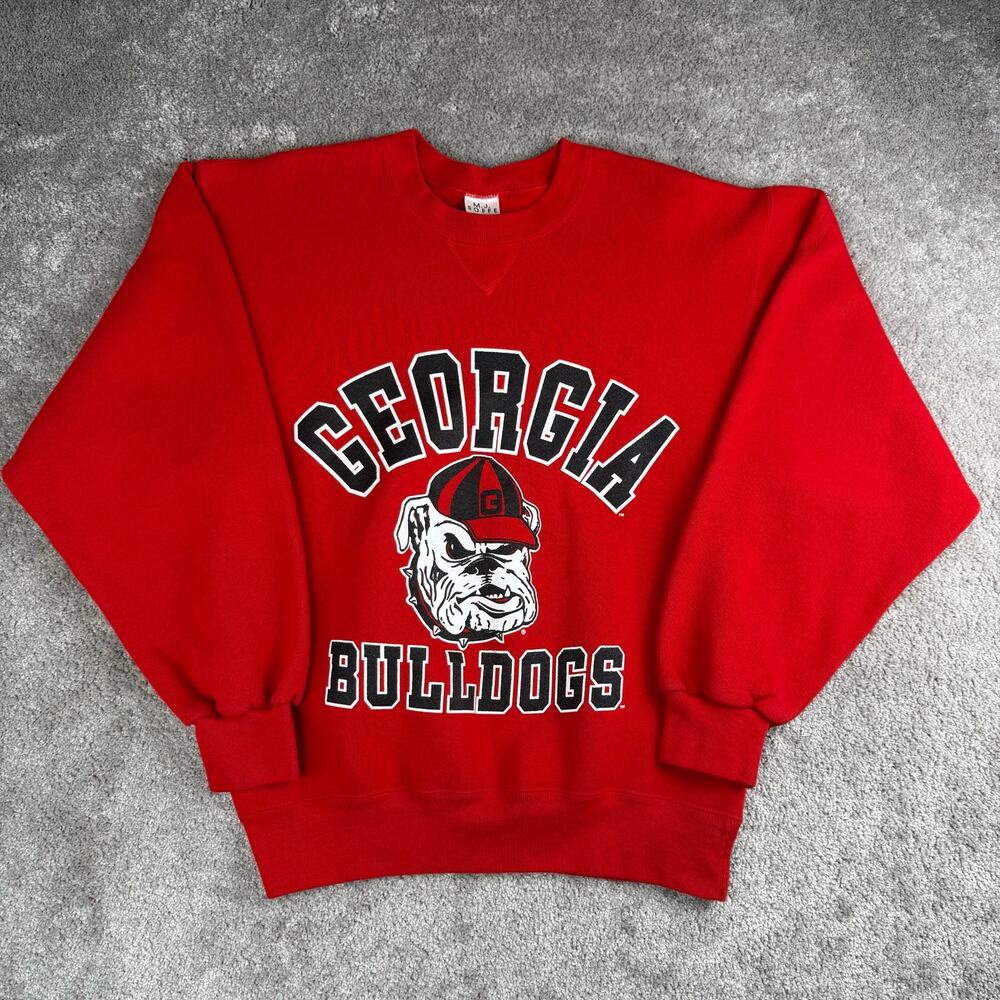Vintage MJ Soffe Georgia Bulldogs Crewneck Sweatshirt Red Mens Size S